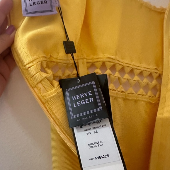 NWT Herve Leger Anais midi Dress in Radiant Sun. - Picture 10 of 12